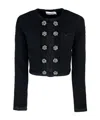 Self-portrait Textured Knit Jacket In Black