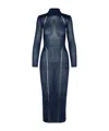 Self-portrait Ribbed Lurex Knit Turtleneck Maxi Dress In Black