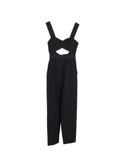 Pre-owned Self-portrait Lulu Cut-out Jumpsuit In Black