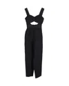 Self-portrait Lulu Tapered Leg Jumpsuit In Black Polyester In Black