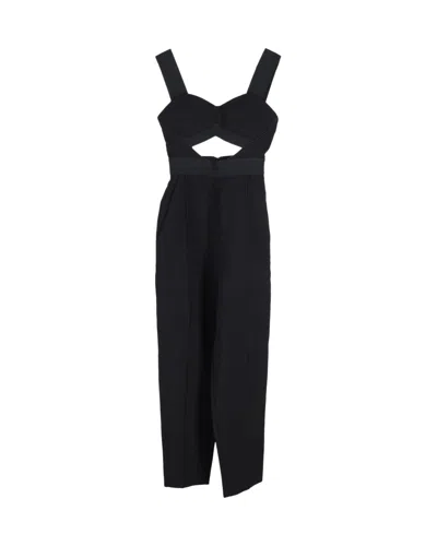 Self-portrait Lulu Tapered Leg Jumpsuit In Black Polyester