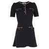 Self-portrait Self Portrait Lurex Contrast Trim Mini Dress In Black Cotton In Black