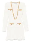 Self-portrait Lurex-detail Knitted Mini Dress In Nude