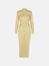 Self-portrait 'lurex' Dress In Beige Viscose Blend In Gold