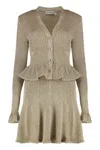 Self-portrait Lurex Knit Dress In Gray