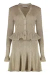 Self-portrait Lurex Knit Dress In Neutral