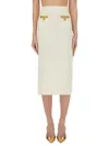 Shop Self-portrait Lurex Knit Midi Skirt
