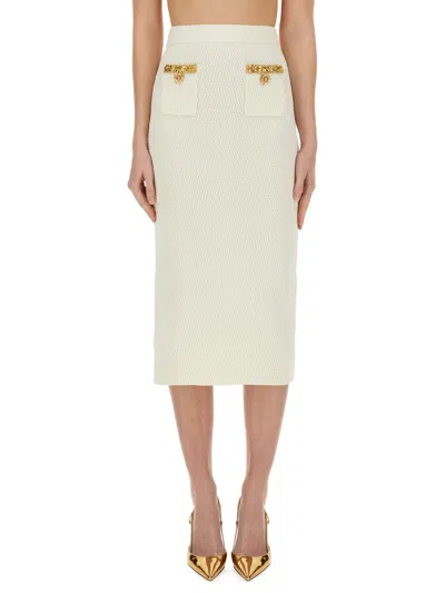 SELF-PORTRAIT LUREX KNIT MIDI SKIRT