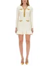 Self-portrait Cream Knit Lurex Trim Mini Dress