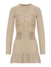 Self-portrait Lurex Knit Mini Dress In Brown