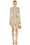 Self-portrait Short Lurex Knit Dress Dresses Gold In Brown