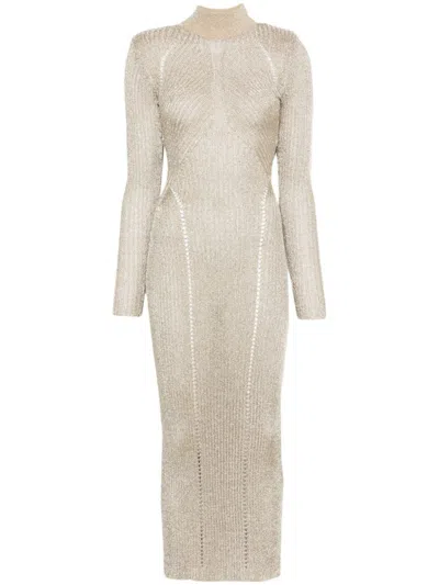 SELF-PORTRAIT LUREX KNITTED MAXI DRESS