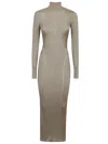 Self-portrait Lurex Knitted Maxi Dress In Gold