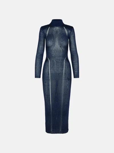 Self-portrait 'lurex' Navy Viscose Blend Dress
