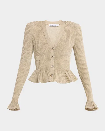 Self-portrait Lurex Peplum Mini Dress In Animal Print