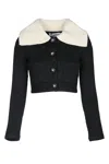 Self-portrait Knitwear Collar Cropped Pockets Sleeves In White