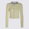 Self-portrait Crystal-embellished Cable-knit Cardigan In Yellow