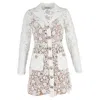 Self-portrait Magnolia Collared Lace Mini Dress In White Polyester