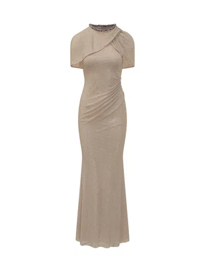 Self-portrait Maxi Dress With Rhinestones In Multi