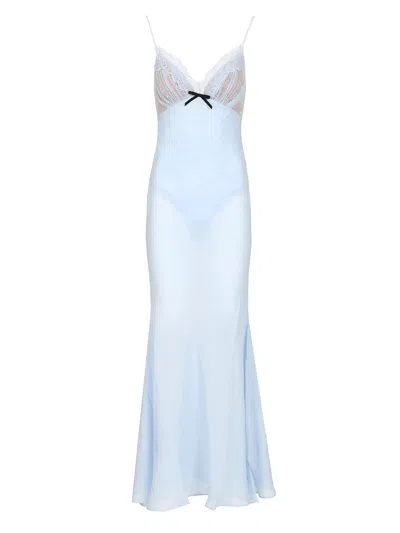 Self-portrait Maxi Georgette Dress Dresses Blue