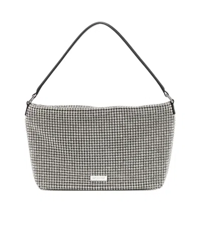 Self-portrait Medium Diamante Shoulder Bag In Gray