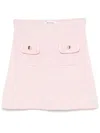 Self-portrait Knitted Mini Skirt In Pink