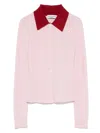 Self-portrait Self Portrait Women Wool Cardigan With Contrasting Collar In Pink