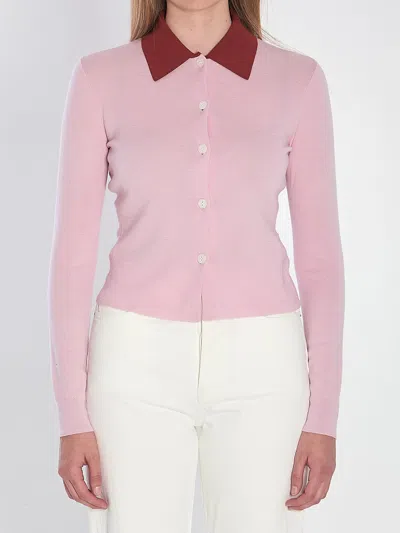 Self-portrait Merino Wool Cardigan In Pink