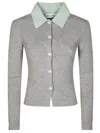 Self-portrait Merino Wool Cardigan In Gold