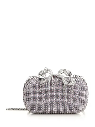 Self-portrait Mesh Clutch Handbags Violet