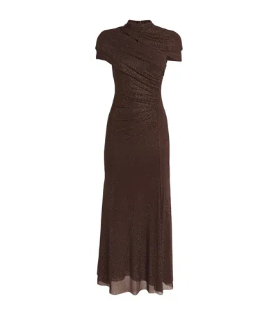green and brown dress Olive Green Warm Cotton Waffle Fit and Flare Maxi Dress 32" / Regular (5'2"