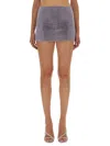 Self-portrait Self Portrait Embellished Fabric Mini Skirt In Purple
