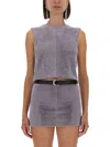 Self-portrait Self Portrait Metal Mesh Top In Purple