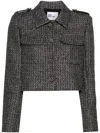 Self-portrait Long-sleeved Casual Jacket In 黑色