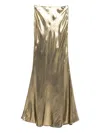 Self-portrait Metallic-effect Maxi Skirt In Gold