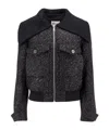Self-portrait Black Tinsel Boucle Bomber Jacket-6 Nd Self Portrait Female In Black
