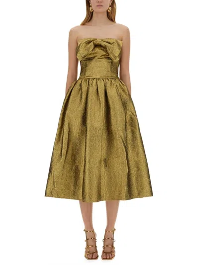 Self-portrait Metallic Jacquard Midi Dress