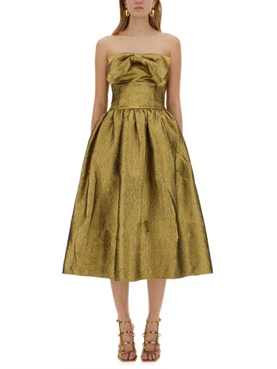 SELF-PORTRAIT SELF-PORTRAIT METALLIC JACQUARD MIDI DRESS