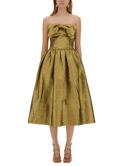 SELF-PORTRAIT METALLIC JACQUARD MIDI DRESS