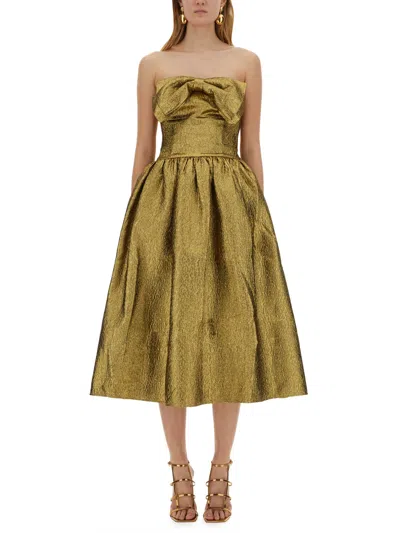 SELF-PORTRAIT METALLIC JACQUARD MIDI DRESS
