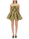 Self-portrait Metallic Fibre Fabric Mini Dress In Gold