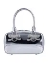 Self-portrait Silver-colored Handbag With Bows On The Front In Silver