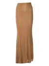 Self-portrait Metallic Maxi Skirt In Brown