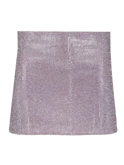 SELF-PORTRAIT METALLIC MESH SKIRT