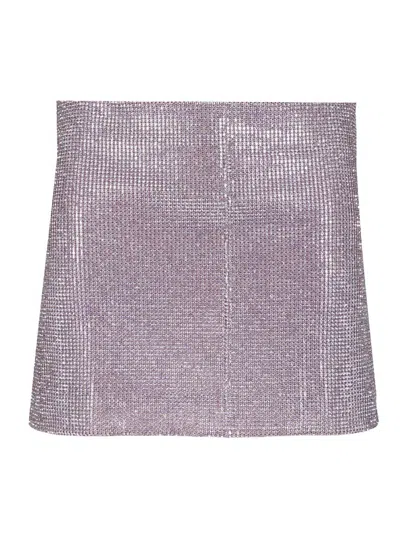 Self-portrait Metallic Mesh Skirt Skirts Violet In Purple