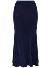 Self-portrait Metallic Midi Skirt In Blue