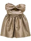 Self-portrait Metallic Fibre Fabric Mini Dress In Gold