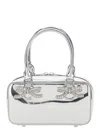 Self-portrait Silver-colored Handbag With Bows On The Front In Silver