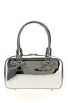 Self-portrait Tote In Silver Leather