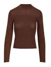 Self-portrait Metallic Viscose Top Knitwear Brown